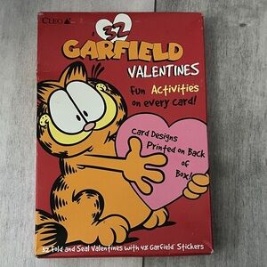 Cleo Garfield Valentine's Card Set - Red and Pink